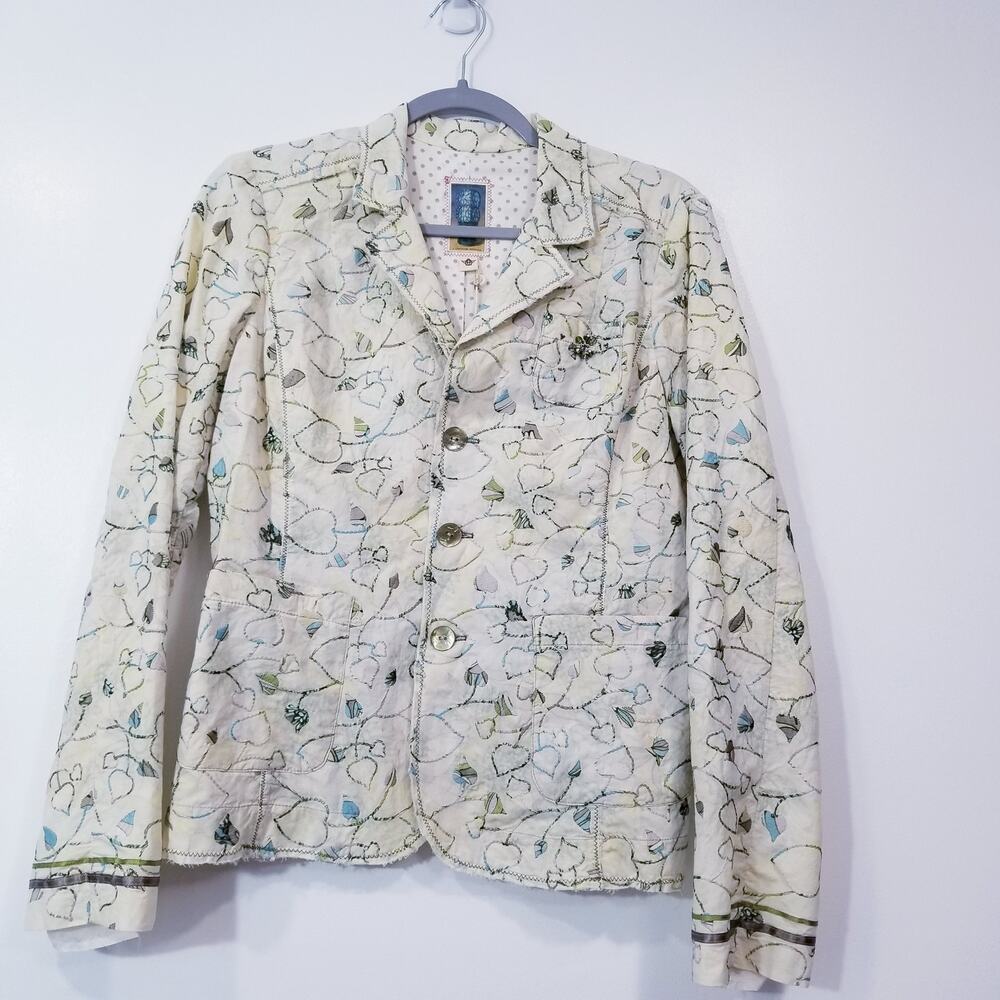 Burning Torch Rhinestones Embroidered Blazer